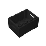 Container, Crate 3 x 4 x 1 2/3 with Handholds #30150 - 26-Black