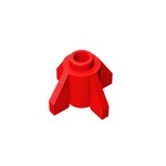 Brick Round 1 x 1 with Fins, Open Stud #4588  - 21-Red