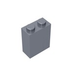 Brick 1 x 2 x 2 #3245 - 315-Flat Silver