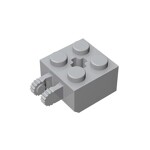 Hinge Brick 2 x 2 Locking with 2 Fingers Vertical and Axle Hole, 9 Teeth #40902 - 194-Light Bluish Gray