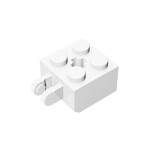 Hinge Brick 2 x 2 Locking with 2 Fingers Vertical and Axle Hole, 9 Teeth #40902 - 1-White