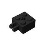 Hinge Brick 2 x 2 Locking with 2 Fingers Vertical and Axle Hole, 9 Teeth #40902 - 26-Black