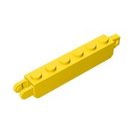 Hinge Brick 1 x 6 Locking with 1 Finger Vertical End and 2 Fingers Vertical End, 9 Teeth #30388 - 24-Yellow