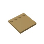 Plates Special 4 x 4 with Studs on One Edge [Plain] #6179 - 138-Dark Tan