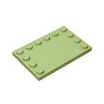 Plate Special 4 x 6 with Studs on 3 Edges #6180 - 330-Olive Green