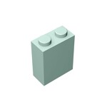 Brick 1 x 2 x 2 #3245 - 323-Light Aqua