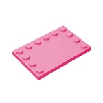 Plate Special 4 x 6 with Studs on 3 Edges #6180 - 221-Dark Pink