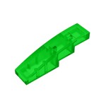 Slope Curved 4 x 1 No Studs - Stud Holder with Symmetric Ridges #11153  - 48-Trans-Green