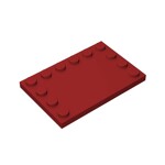 Plate Special 4 x 6 with Studs on 3 Edges #6180 - 154-Dark Red