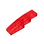 Slope Curved 4 x 1 No Studs - Stud Holder with Symmetric Ridges #11153  - 41-Trans-Red