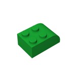 Brick Curved 2 x 3 with Curved Top #6215 - 28-Green