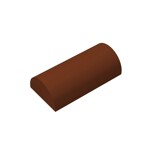 Brick Curved 2 x 4 No Studs, Curved Top #6192 - 192-Reddish Brown