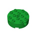 Brick Round 4 x 4 with 4 Side Pin Holes and Center Axle Hole #6222 - 28-Green