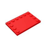 Plate Special 4 x 6 with Studs on 3 Edges #6180 - 21-Red