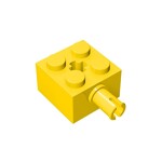 Brick Special 2 x 2 with Pin and Axle Hole #6232 - 24-Yellow