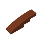 Slope Curved 4 x 1 No Studs - Stud Holder with Symmetric Ridges #11153  - 192-Reddish Brown