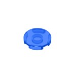 Tile Round 2 x 2 with Bottom Stud Holder #14769  - 43-Trans-Dark Blue