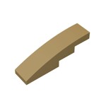 Slope Curved 4 x 1 No Studs - Stud Holder with Symmetric Ridges #11153  - 138-Dark Tan