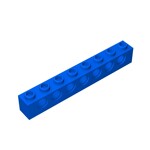 Technic Brick 1 x 8 [7 Holes] #3702 - 23-Blue