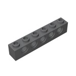 Technic Brick 1 x 6 [5 Holes] #3894 - 199-Dark Bluish Gray