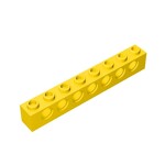 Technic Brick 1 x 8 [7 Holes] #3702 - 24-Yellow