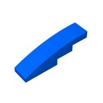 Slope Curved 4 x 1 No Studs - Stud Holder with Symmetric Ridges #11153  - 23-Blue