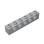 Technic Brick 1 x 6 [5 Holes] #3894 - 194-Light Bluish Gray