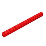 Technic Brick 1 x 16 [15 Holes] #3703 - 21-Red