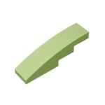 Slope Curved 4 x 1 No Studs - Stud Holder with Symmetric Ridges #11153  - 330-Olive Green