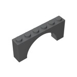 Brick Arch 1 x 6 x 2 - Thin Top without Reinforced Underside - New Version #15254  - 199-Dark Bluish Gray