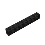 Technic Brick 1 x 8 [7 Holes] #3702 - 26-Black