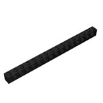 Technic Brick 1 x 16 [15 Holes] #3703 - 26-Black