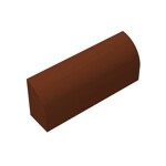 Brick Curved 1 x 4 x 1 1/3 No Studs, Curved Top with Raised Inside Support #10314  - 192-Reddish Brown