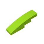 Slope Curved 4 x 1 No Studs - Stud Holder with Symmetric Ridges #11153  - 119-Lime