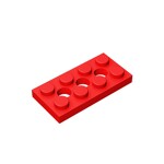 Technic Plate 2 x 4 3 Holes #3709 - 21-Red