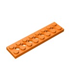 Technic Plate 2 x 8 [7 Holes] #3738 - 106-Orange