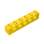 Technic Brick 1 x 6 [5 Holes] #3894 - 24-Yellow