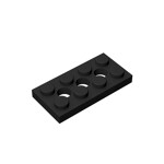 Technic Plate 2 x 4 3 Holes #3709 - 26-Black