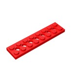 Technic Plate 2 x 8 [7 Holes] #3738 - 21-Red