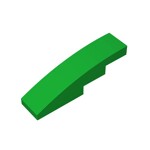 Slope Curved 4 x 1 No Studs - Stud Holder with Symmetric Ridges #11153  - 28-Green