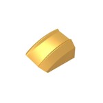 Slope Curved 2 x 2 with Lip, No Studs #30602  - 297-Pearl Gold