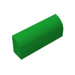 Brick Curved 1 x 4 x 1 1/3 No Studs, Curved Top with Raised Inside Support #10314  - 28-Green