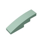 Slope Curved 4 x 1 No Studs - Stud Holder with Symmetric Ridges #11153  - 151-Sand Green