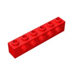 Technic Brick 1 x 6 [5 Holes] #3894 - 21-Red