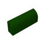 Brick Curved 1 x 4 x 1 1/3 No Studs, Curved Top with Raised Inside Support #10314  - 141-Dark Green