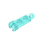 Plate, Modified 1 x 2 With Tow Ball And Small Tow Ball Socket On Ends #14419 - 42-Trans-Light Blue