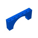 Brick Arch 1 x 6 x 2 - Thin Top without Reinforced Underside - New Version #15254  - 23-Blue