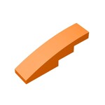 Slope Curved 4 x 1 No Studs - Stud Holder with Symmetric Ridges #11153  - 106-Orange