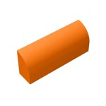 Brick Curved 1 x 4 x 1 1/3 No Studs, Curved Top with Raised Inside Support #10314  - 106-Orange