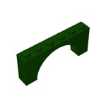 Brick Arch 1 x 6 x 2 - Thin Top without Reinforced Underside - New Version #15254  - 141-Dark Green